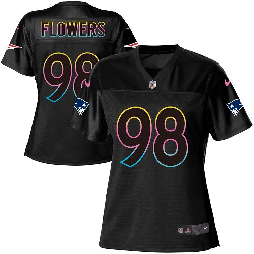 Nike Patriots #98 Trey Flowers Black Women's NFL Fashion Game Jersey